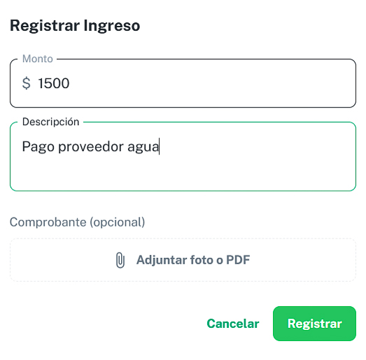 Interfaz de Expense_Registry